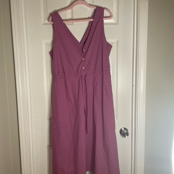 New GAP Tie-Waist Midi Dress in Purple Clover Size Large - Picture 9 of 12